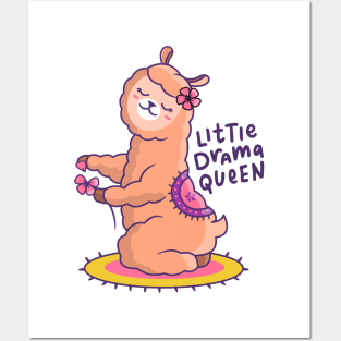 Cute Llama Little Drama Queen Posters and Art